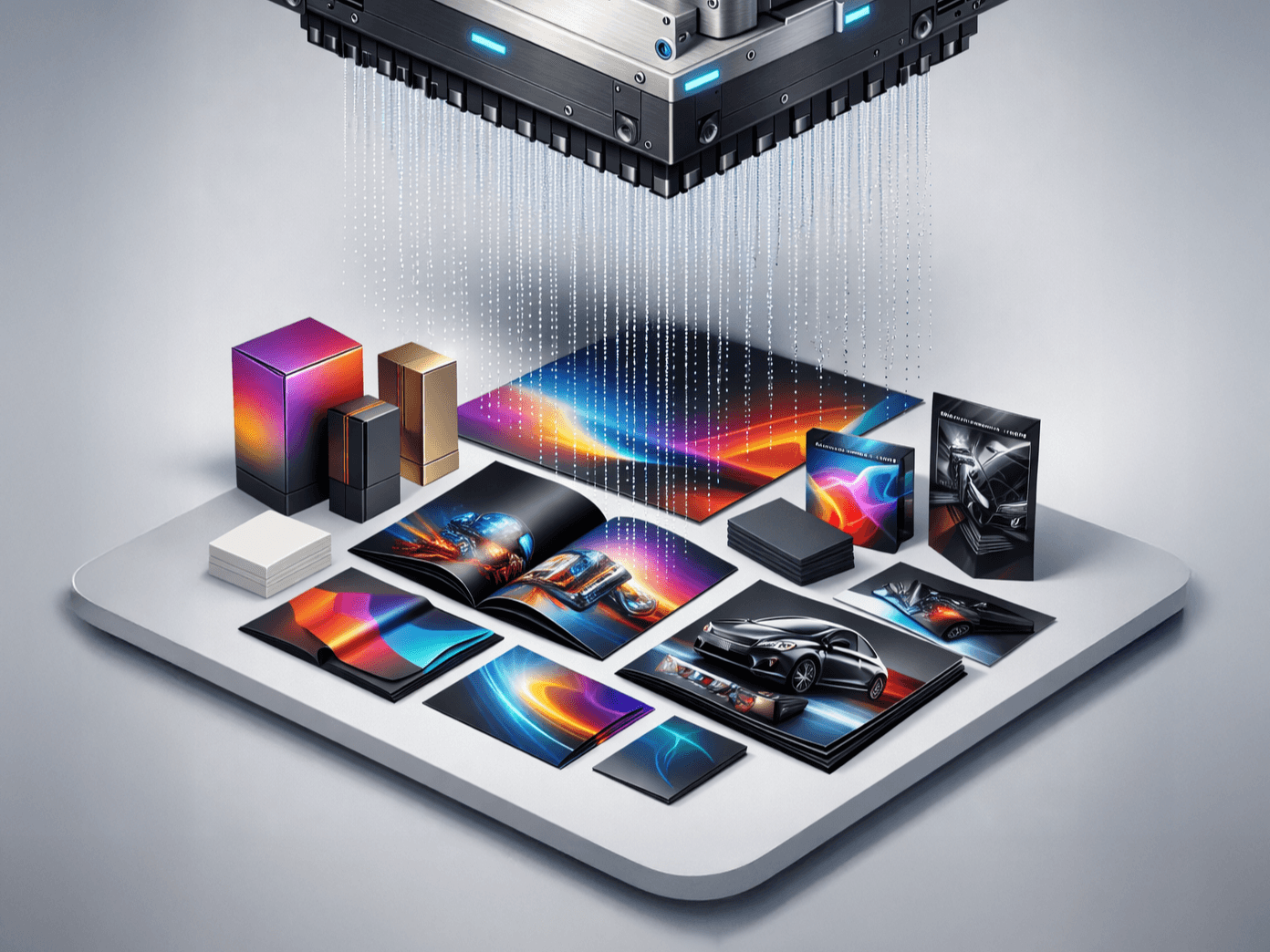 An Inkjet creating various color images, opening-new-worlds-of-possibility.