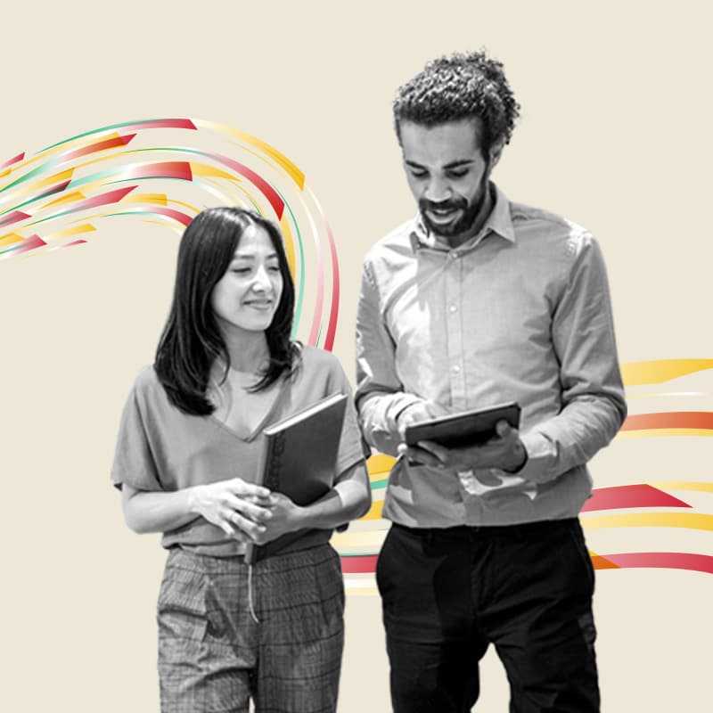 Process Automation concept of two people working with tablets in their hand