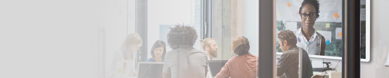 Interactive Whiteboard mounted in board room during meeting